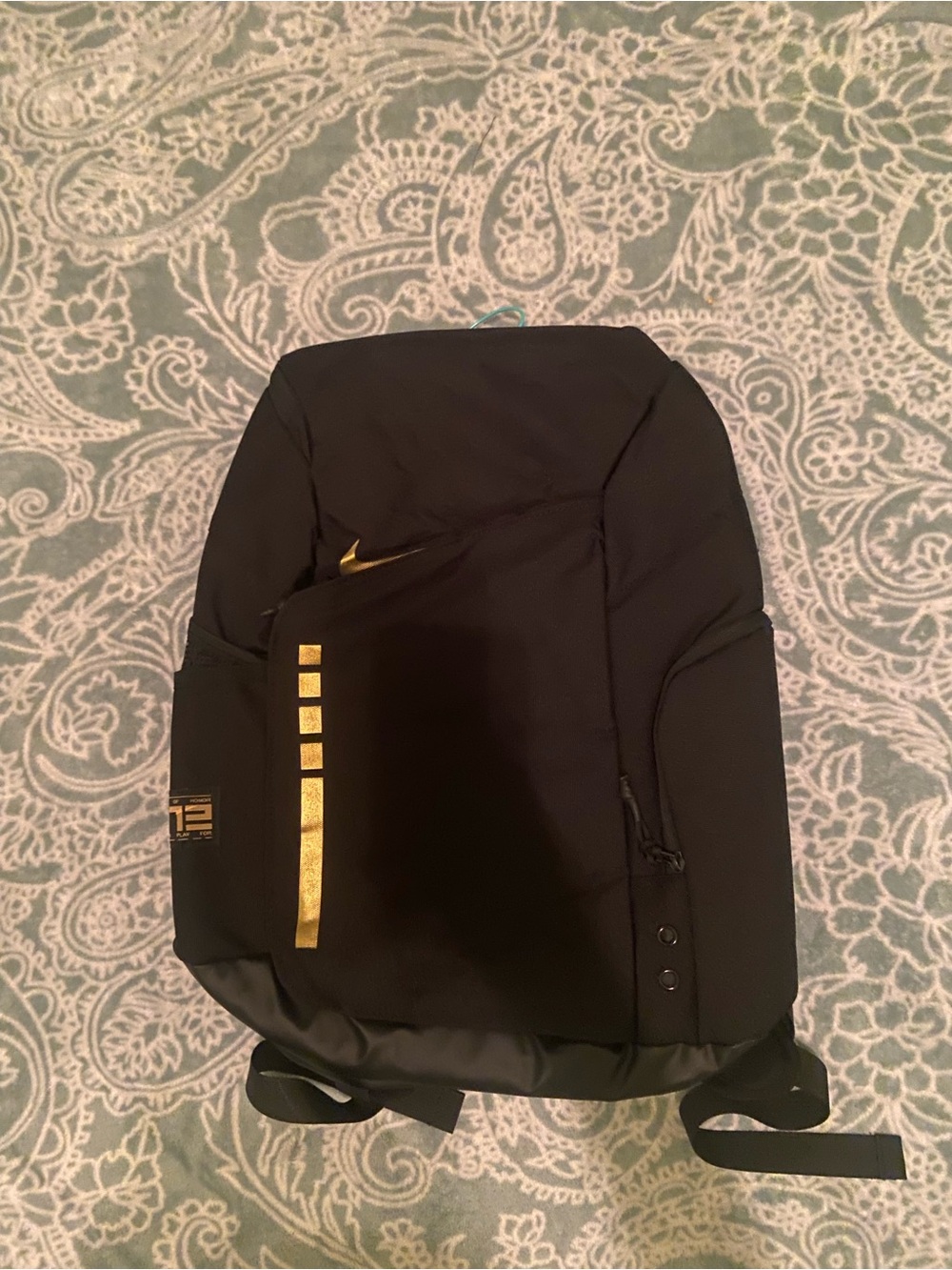Nike Black Backpack with Gold Accent Striping
